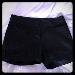 Black sateen shorts